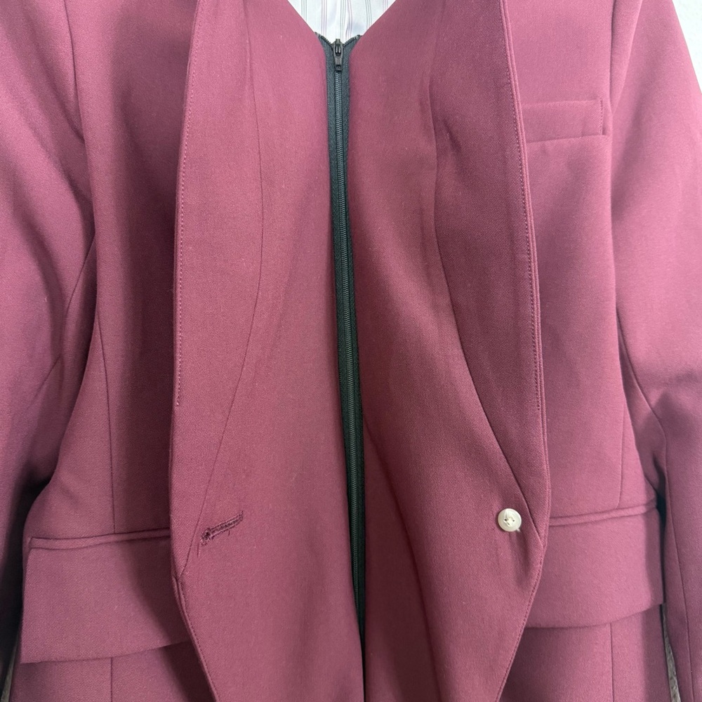 Veronica Beard Farley Stand Collar Blazer in Merlot Sz 6 - Picture 6 of 9